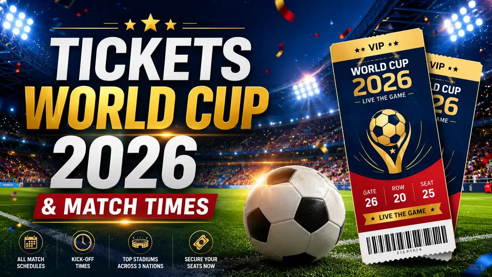 Tickets World Cup 2026 & Match Times
